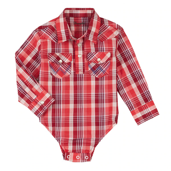 Wrangler Baby Bodysuit Shirt Red/White