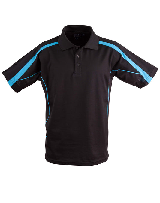 Shiny Legend Mens Polo Black/Aqua