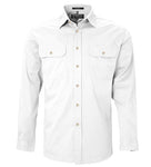 PILBARA COLLECTION Mens Open Front L/S Full Button White