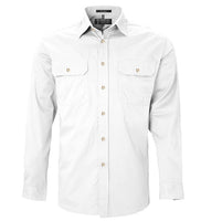 PILBARA COLLECTION Mens Open Front L/S Full Button White