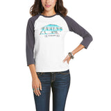 Ariat Womens Real Plains 3/4 Sleeve T-Shirt White