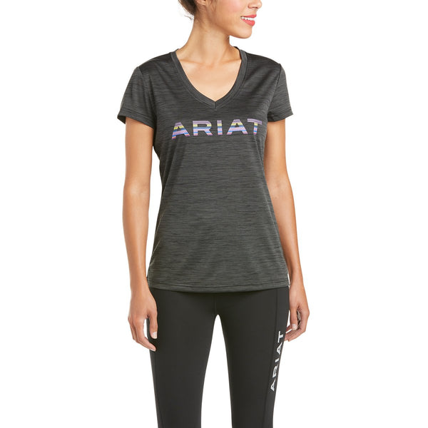 Ariat Ladies Laguna Logo S/S Top Charcoal