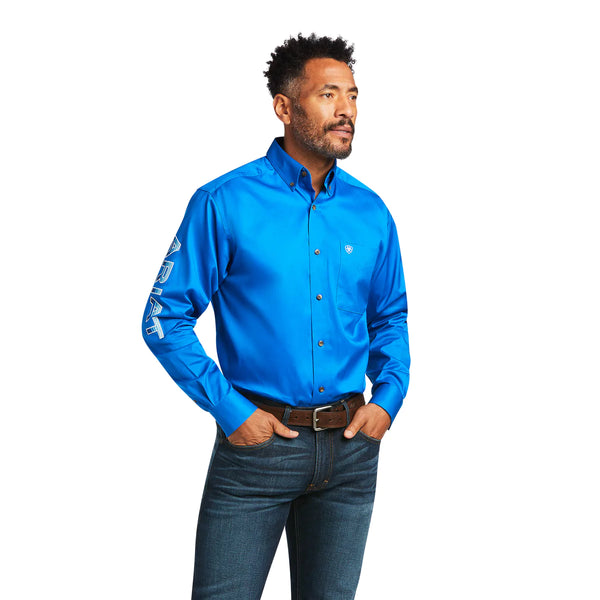 Ariat Mens Team Logo Twill Classic Fit Shirt - DIRECTOIRE BLUE STRIPE