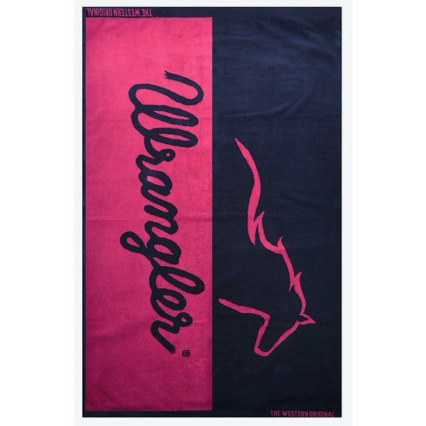 Wrangler Running horse Beach Towel Navy/Pink