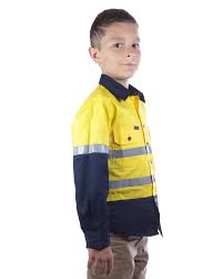 Ritemate Kids Work Shirts YELLOW/NAVY