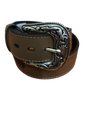 Roper Men's Belt 1.1/2" Genuine Leather Tan Overlay
