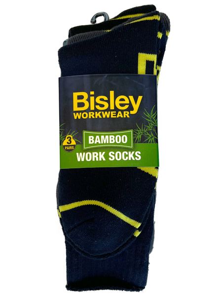 Bisley 3 Pack Bamboo Work Socks - Assorted