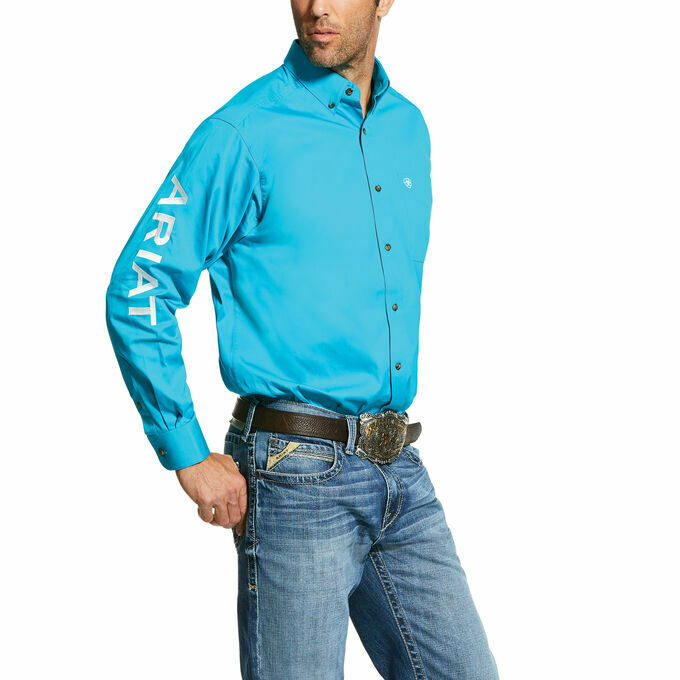 Ariat Mens Ultramarine Embroidered Team Logo Shirt Blue Bird