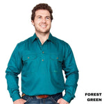 Just Country CAMERON 1/2 Button Work Shirts FOREST