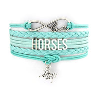 Bracelet Leather- I Love Horses