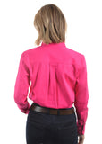 Thomas Cook Womens heavy Drill 2pkt L/S Shirt Hot Pink