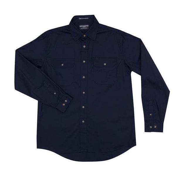 Just Country Evan Full Button Work Shirts Navy