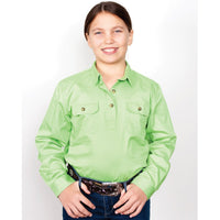 Just Country Kenzie Workshirt Girls Lime Green