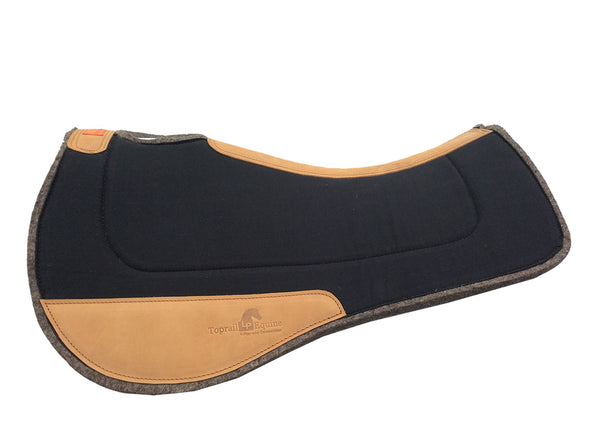 Contoured Wool/Felt with Leather wear pads - Black